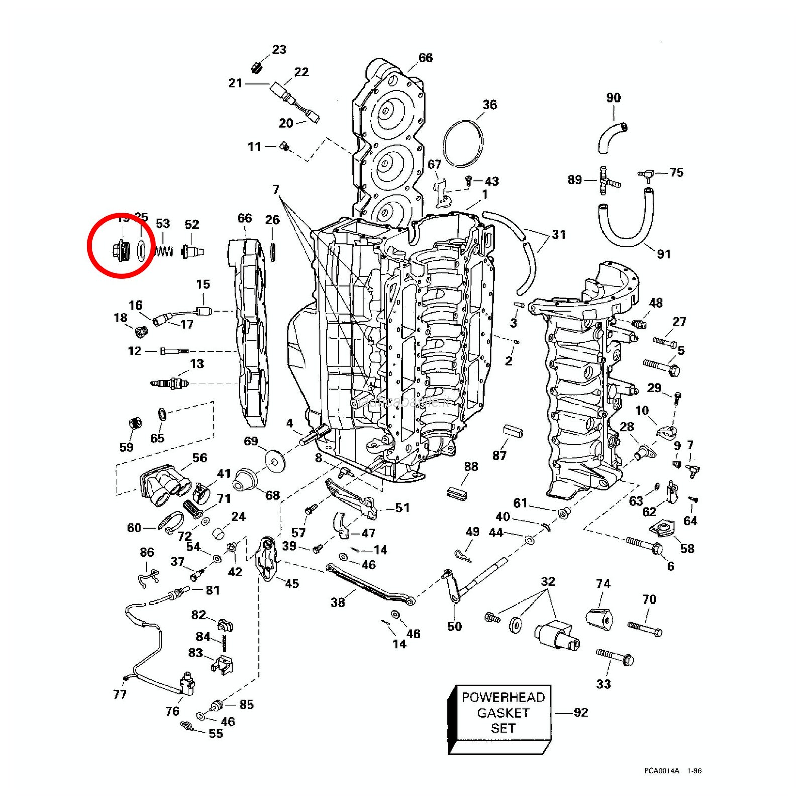 Guarnizione Coperchio Termostato JOHNSON-EVINRUDE REC308328 Barca E