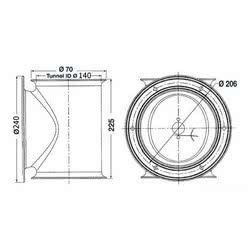 Tunnel per elica di poppa Lewmar Ø 140 mm