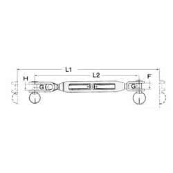 Tenditore sartiame forcella fissa 5/8" cavo 8 mm