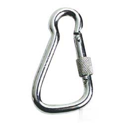 Carabiner hook AISI 316 large w.safety tread 23 mm