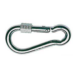 Moschettone in acciaio inox con ghiera di fermo a vite