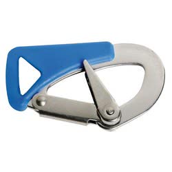 Stainless steel carbine hook specially designed for safety harnesses