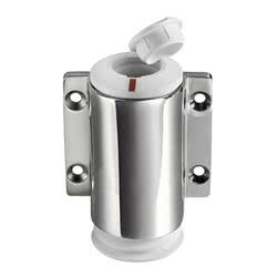 Basetta a parete inox cappuccio bianco 3 contatti