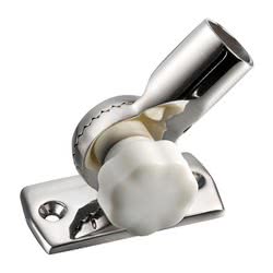 Basetta inox regolabile con pomello bianco