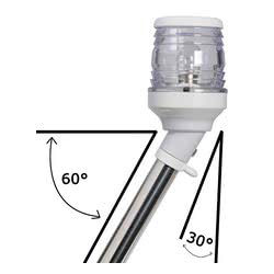 Asta 360° estraibile in asse bianca