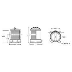 Fanale DHR rosso 360° Segnalazione