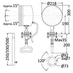 Faro di profondità  orientabile dall' interno, modello professionale ad altissima potenza - DHR