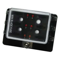 Fuse holder box for small fuses 6 outputs