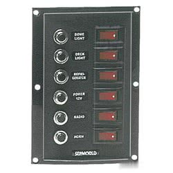 Pannello 6 interruttori+6 fusibili vericale