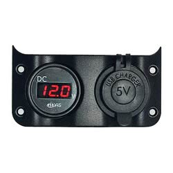 Voltmeter 3/30 V + dual USB socket