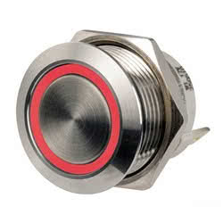 FLAT S.S. switch ON-OFF 24 V red