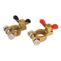 Coppia di morsetti in ottone per batterie