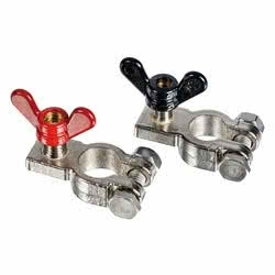 Coppia di morsetti in ottone per batterie