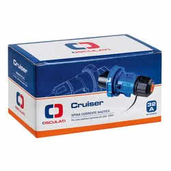 Presa elettrica Cruiser 32 A nera e cover inox