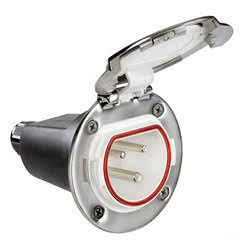 Presa elettrica Cruiser 32 A base e coperchio inox