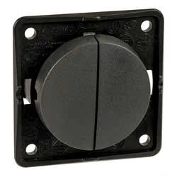 Interruttore doppio nero antracite