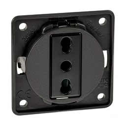 Presa corrente Italia nero antracite