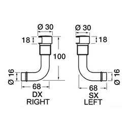Sfiato carburante in ottone cromato con portagomma a 90°
