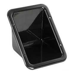 Flush-mount plastic compartment for fuel plug hous