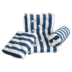 Cuscino in cotone blu e bianco 430 x 350 mm