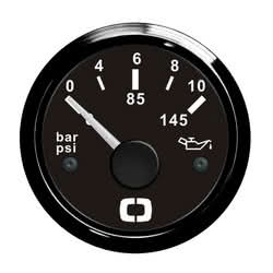 Oil pressure indicator 0/10 bar black/black