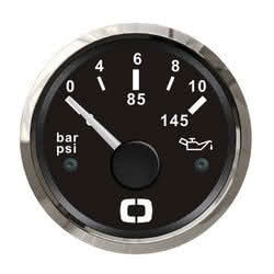 Indicatore pressione olio 0/10 bar nero/lucida