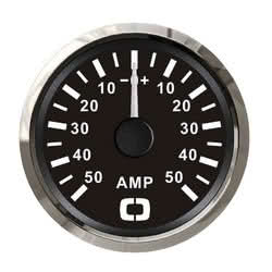 Ammeter w/shunt 50 A black/glossy