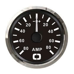Ammeter w/shunt 80 A black/glossy