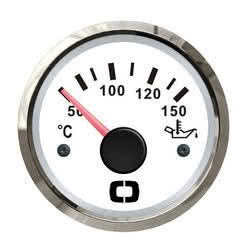 Oil temperature gauge 50/150° white/glossy