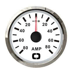 Amperometro con shunt 80 A bianco/lucida