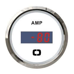 Digital ammeter w/shunt white/glossy