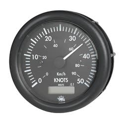 Spidometro 0-50 nodi 12 V nero con totalizzatore