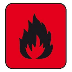 Adesivo pericolo incendio (foglio da 10 loghi) 25x27