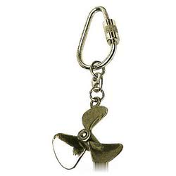 Pendant polished brass keyring Propeller