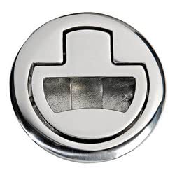 Alzapagliolo e chiusura portelli con maniglietta rientrante a molla e dente di fermo a scatto