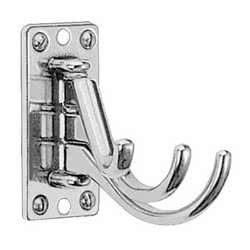 3-hook coat hanger chromed brass 73x36 mm