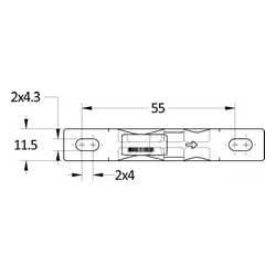 Chiusura a spinta con gancio Grabber 55 mm nero