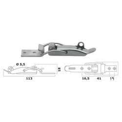 Chiusura a leva in acciaio inox con portalucchetti