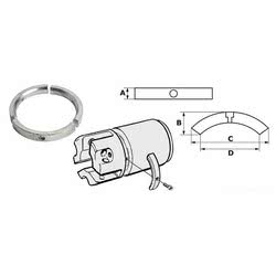 Anodo per elica piedi Sail Drive/Folding Prop, serie 3 pezzi
