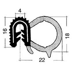 Profilo PVC per bordare nero 25 m Bottazzo Parabordi Paracolpi
