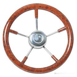 Volante mm 350 cubicato radica Sterzo - Timoneria