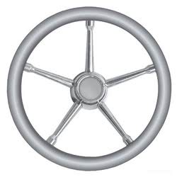 Volante A inox/grigio 350 mm Sterzo - Timoneria