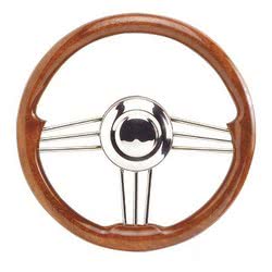 Volante inox+mogano 350 mm Sterzo - Timoneria