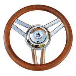 Volante Magnifico 3 razze Ø mm 350 teak Sterzo - Timoneria