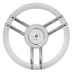 Volante Apollo inox+poliuretano Ø 350 mm bianco Sterzo - Timoneria