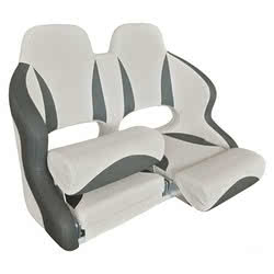 Double padded seat w/H99 flip-up bolster Light Gray and Charcoal