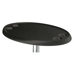 Composite material oval black table 762x457 mm