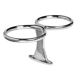 Porta bicchieri inox doppio fissaggio a vite Staffa