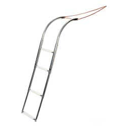 4-step rubber dinghy ladder, universal size, telescopic and fitted with foldable side rails