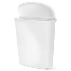 Hanging waste holder with lid
